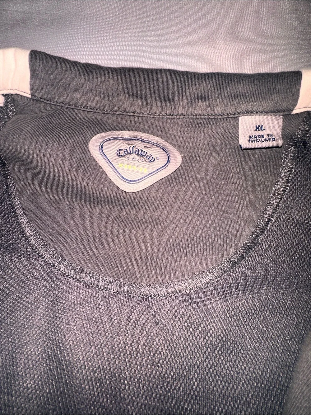 Callaway Gray Quarter-Zip Sweater Pullover with White Accents